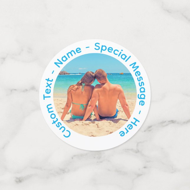 Your Photo Confetti with Custom Text Personalised (Small Front)