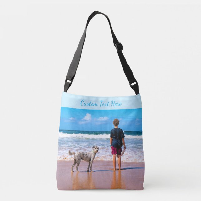 Your Photo Crossbody Bag with Custom Text (Back)