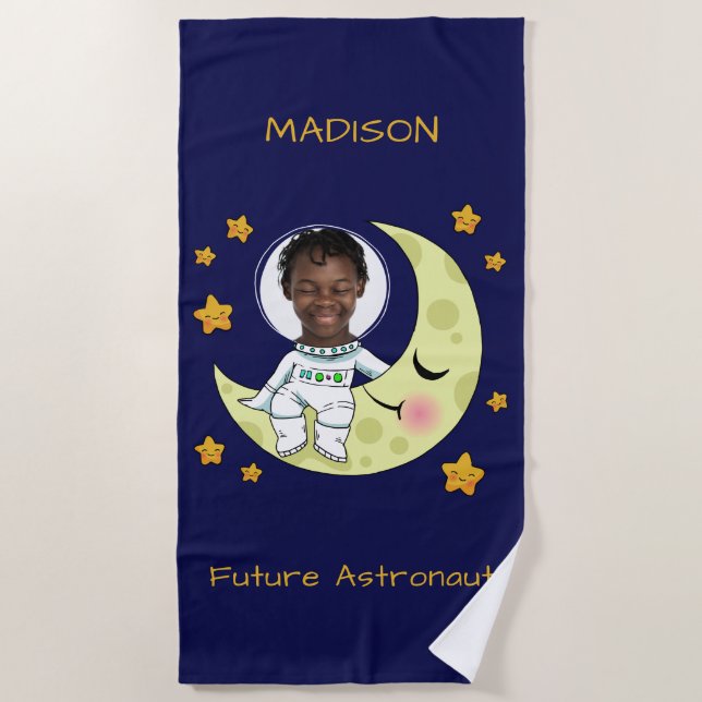 YOUR PHOTO custom Astronaut beach towel (Front)