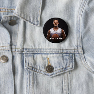 Your Photo Custom basketball or Your Sport Round  6 Cm Round Badge