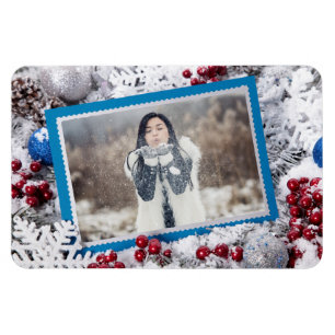 YOUR PHOTO custom Christmas magnet