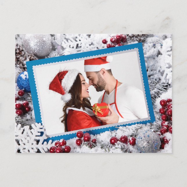 YOUR PHOTO custom Christmas postcard (Front)