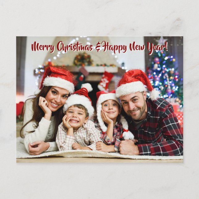 YOUR PHOTO custom Christmas postcard (Front)