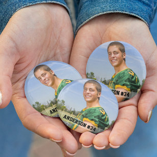 Your Photo Custom Football or Your Sport Round 7.5 Cm Round Badge