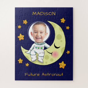 YOUR PHOTO custom name Astronaut puzzle