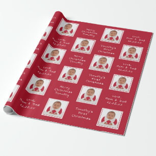 Your Photo Custom Name Christmas Wrapping Paper
