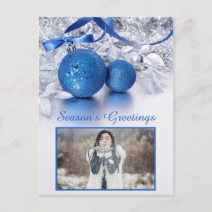 YOUR PHOTO custom text Christmas postcard