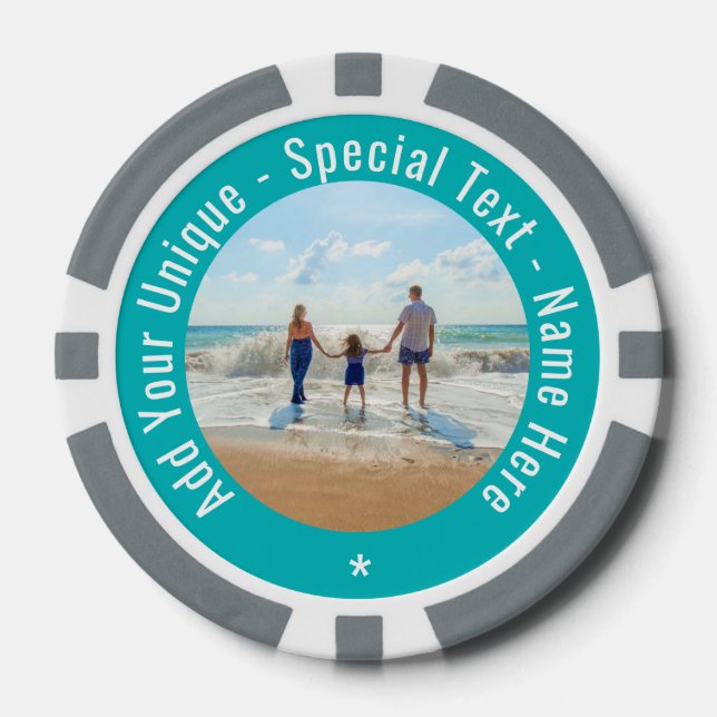 Your Photo Custom Text Poker Chips Choose Ciolors (Front)
