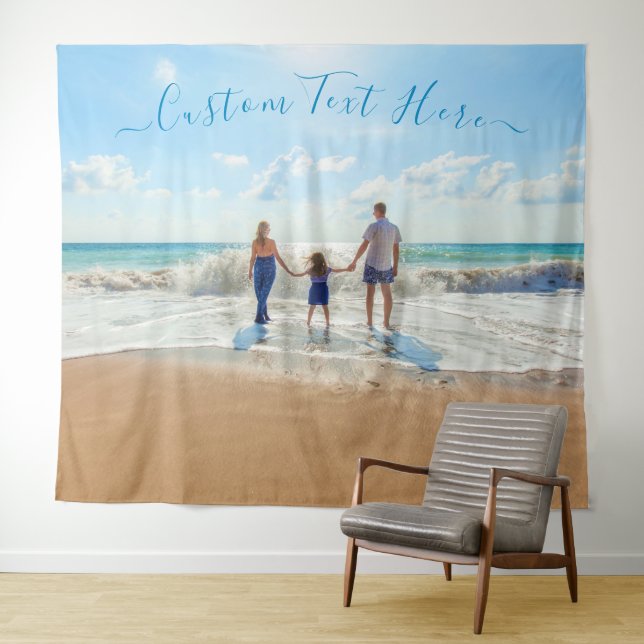 Your Photo Custom Text Tapestry Personalised Gift (In Situ (Horizontal))