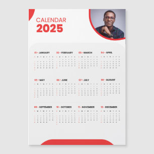 Your Photo Customisable 2025 Calendar Magnet