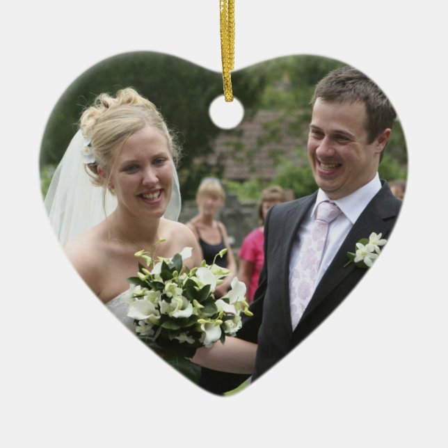 Your Photo  Customised Wedding Keepsake Ceramic Tree Decoration (Front)