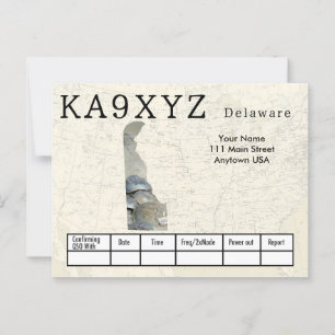 Your Photo Delaware Shaped Cutout Custom QSL Postcard
