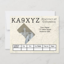 Your Photo District of Columbia Cutout Custom QSL