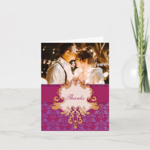 "Your photo" elephant wedding "Thanks" card