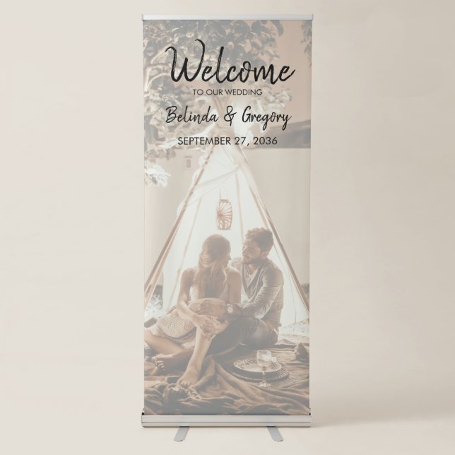 Your Photo Faded Wedding Welcome Sign (Front)