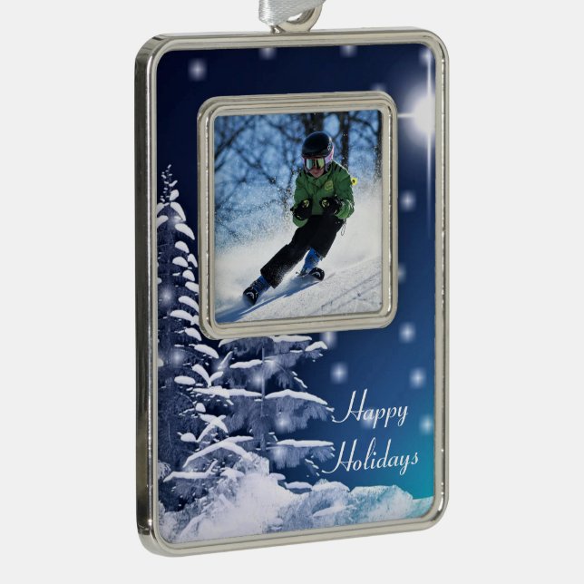 Your Photo Family Keepsake Silver Plated Framed Ornament (Right)