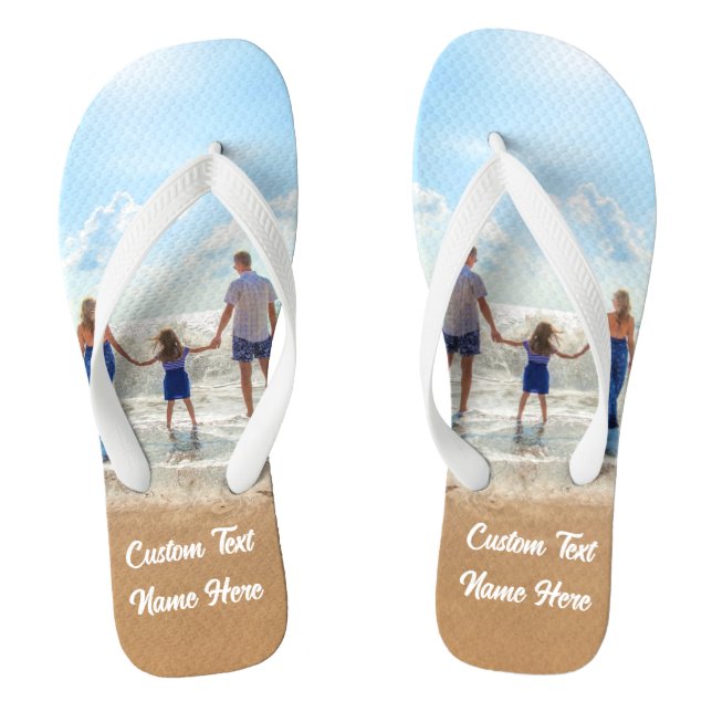 Your Photo Flip Flops with Custom Text (Footbed)