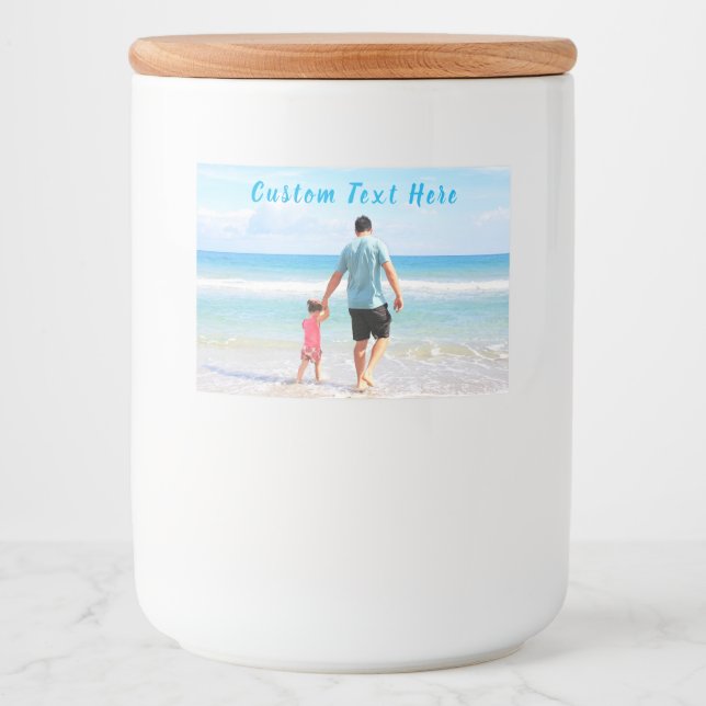 Your Photo Food or Bottle Labels with Custom Text (Front)