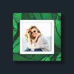 Your Photo Greenery Canvas Print<br><div class="desc">Made to look dimensional, a tropical plant pattern creates a beautiful frame for your favourite photo on this wrapped canvas. **TIP: If using square plaque, you might need to crop your photo to a square BEFORE uploading it for best results.</div>