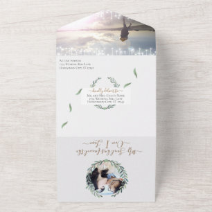 Your Photo Greenery Wreath Secret Forest Garden All In One Invitation