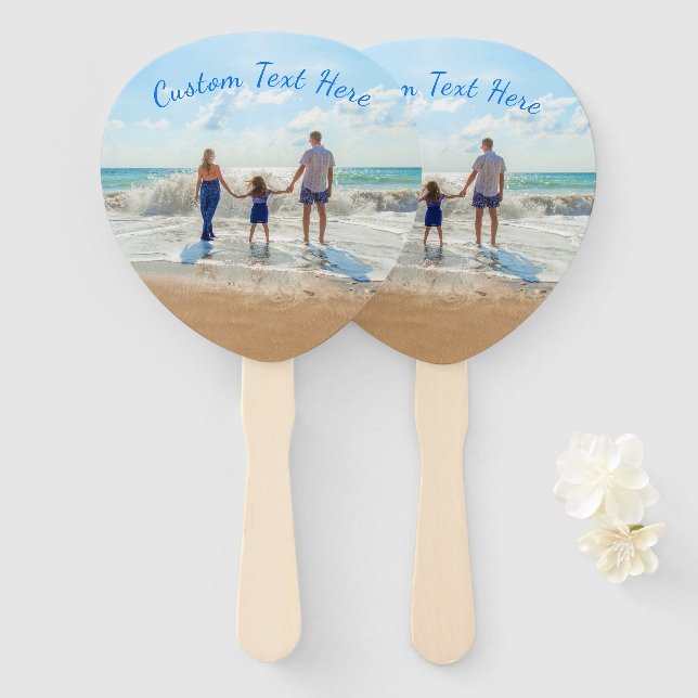 Your Photo Hand Fan with Custom Text (Front and Back)