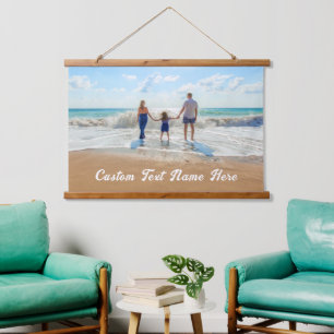 Your Photo Hanging Tapestry with Custom Text