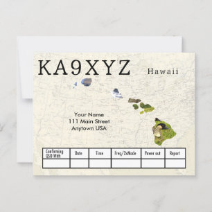 Your Photo Hawaii Shaped Cutout Custom QSL Postcard