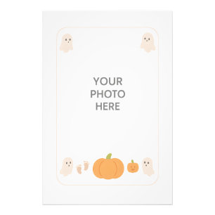 Your Photo Here Cute Ghost Baby Halloween Frame Print