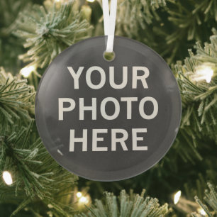 Your Photo Here Glass Tree Decoration