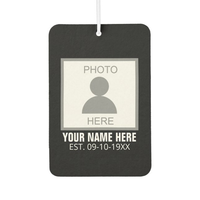 Your Photo Here Name and Age Car Air Freshener (Front)