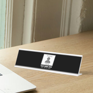 Your Photo Here Name and Age Desk Name Plate