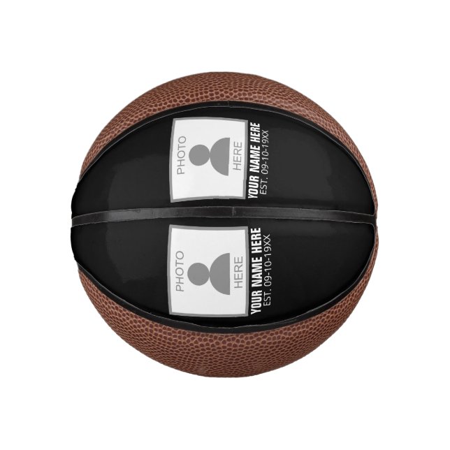 Your Photo Here Name and Age Mini Basketball (Front)