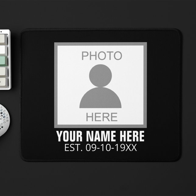 Your Photo Here Name and Age Mouse Mat (Creator Uploaded)
