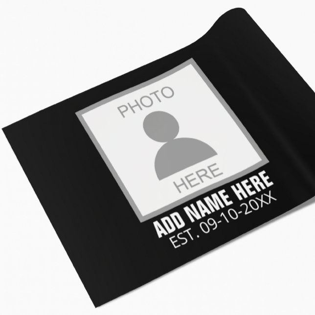 Your Photo Here Name and Age Wrapping Paper (Creator Uploaded)