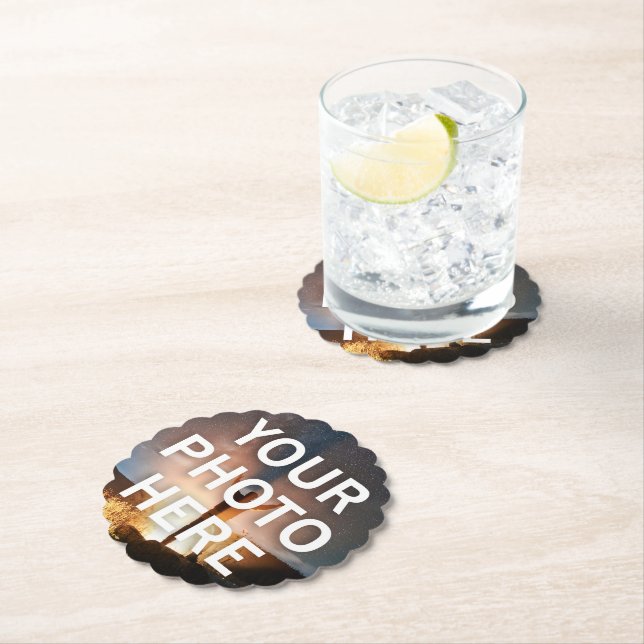 Your Photo Here Paper Coaster (Insitu)