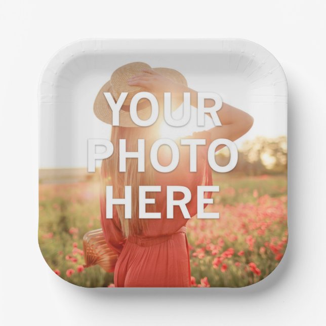 Your Photo Here Paper Plate (Front)