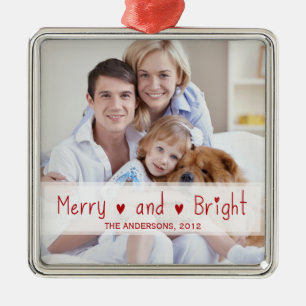 YOUR PHOTO HOLIDAY ORNAMENT RED