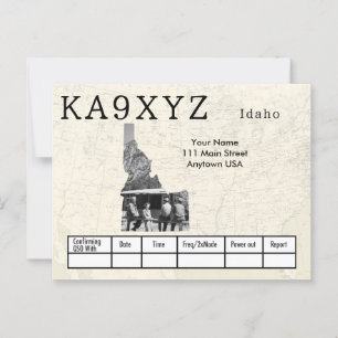Your Photo Idaho Shaped Cutout Custom QSL Postcard