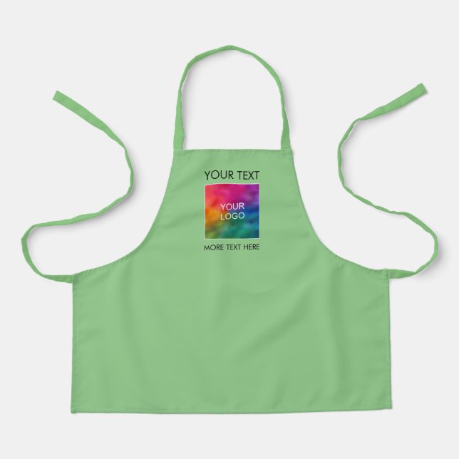 Your Photo Image Logo Here Template Green Small Apron (Front)