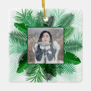 YOUR PHOTO in a Leaf Frame ornament