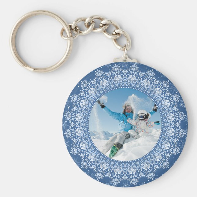 YOUR photo in Elegant Frame custom key chain (Front)