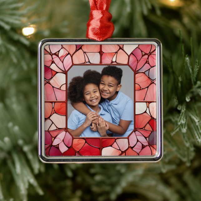 YOUR Photo in Faux Stainless Glass Frame Metal Tree Decoration (Tree)