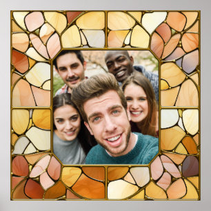 YOUR Photo in Faux Stainless Glass Frame Poster