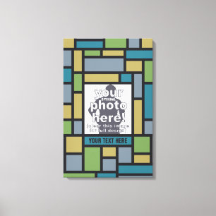 YOUR PHOTO in Geometric Pattern custom canvas Print