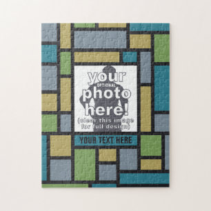 YOUR PHOTO in Geometric Pattern custom puzzle