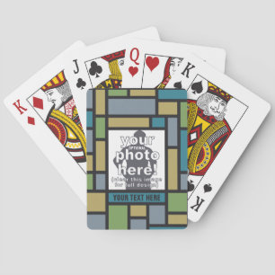 YOUR PHOTO in Geometric Pattern playing cards