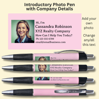 Your Photo & Introductory Details on Pink & Black