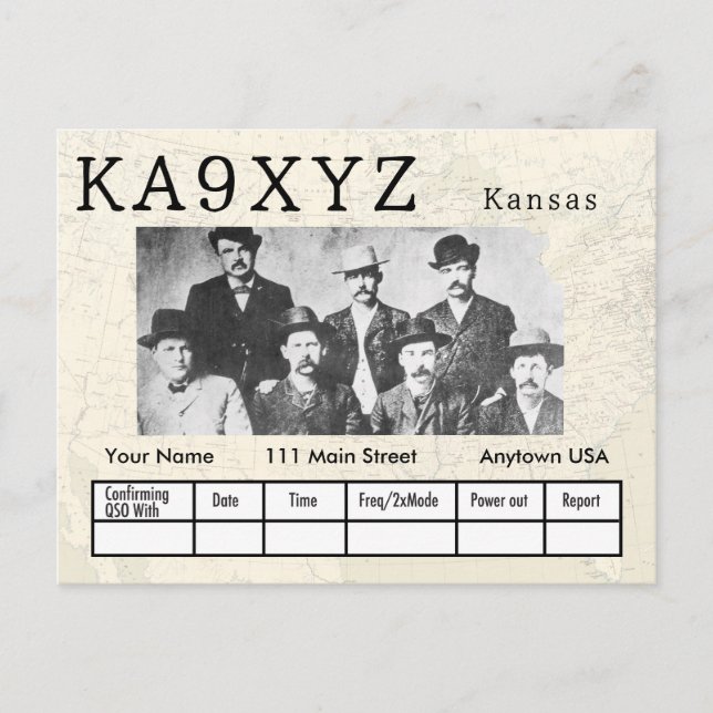 Your Photo Kansas Shaped Cutout Custom QSL Postcard (Front)