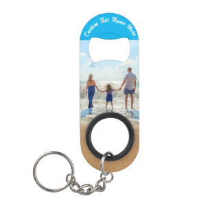 Your Photo Keychain Bottle Opener Gift Custom Text