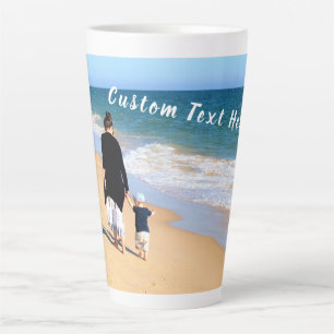 Your Photo Latte Mug with Custom Text